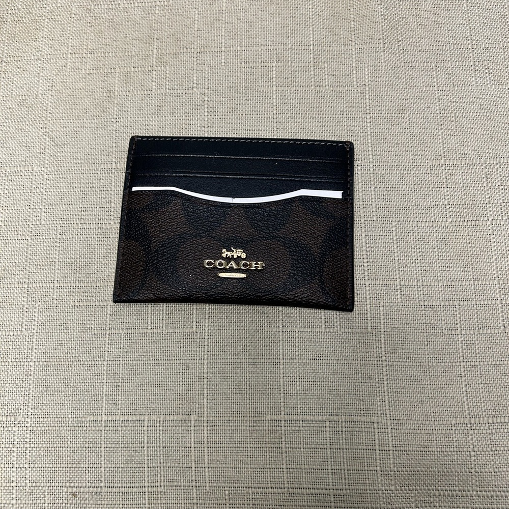 Coach Black and Brown Card Holder